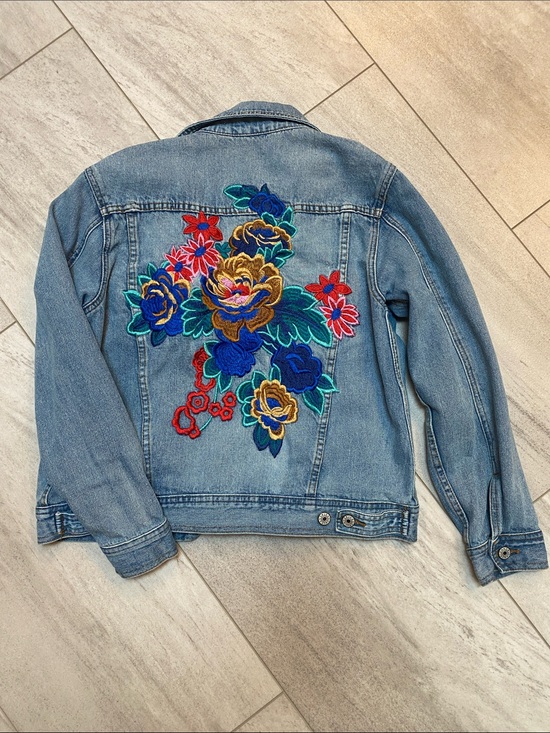 Sunset + Spring Jackets & Blazers - Sunset + Spring Floral Explosion Jean Jacket